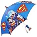 DC Comics Kids Umbrella and Poncho Raincoat Set, Batman & Superman Boys Rain Wear for Toddler 2-3 or Kids 4-7