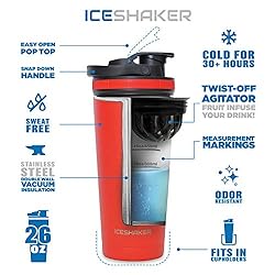 Ice Shaker 26 Oz Shaker Bottle, Stainless Steel