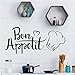 GULIGULI 4 Set-Bon Appetit-Enjoy Cooking Time-The Kitchen is The Heart of The Home-Gather-Lovely Quotes Wall Decals-Vinyl Wall Stickers for Kitchen Decor