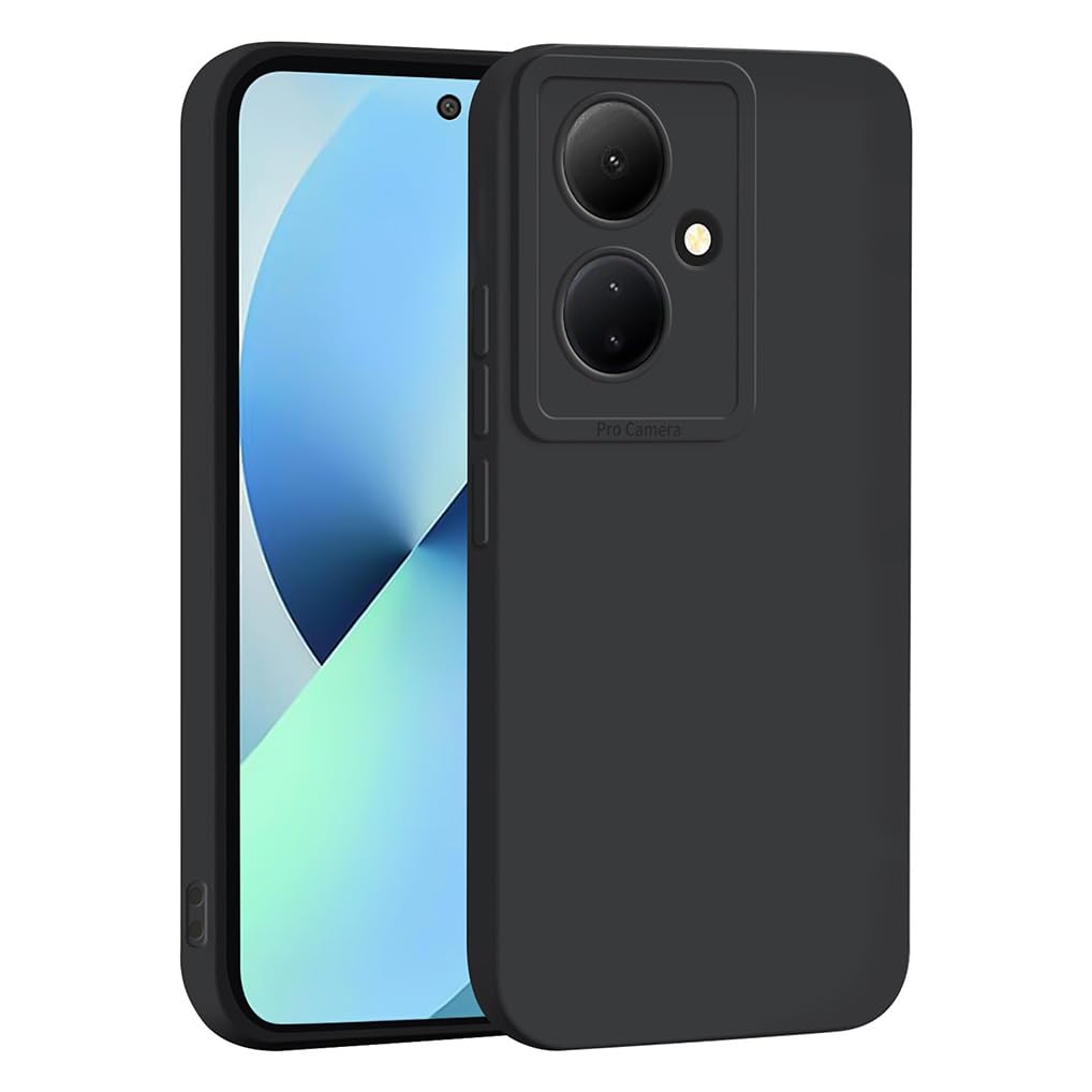SEAHAI Case for VIVO V29 Lite 5G / VIVO Y78, Ultra Thin Premium Soft Silicone Phone Cover with Thickened Camera Protection Design, Shockproof TPU Bumper Fashion Case Cover - Black