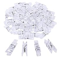 BronaGrand 50pcs Small Clear Plastic Utility Paper Clip, Clothespins Clip, Clothes Line Clips,Photo Clips 3.5x0.7x1cm