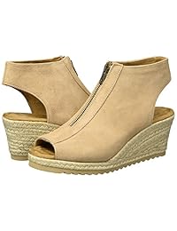 Skechers Women 's monarchs-touche cuña sandalia, Beige, 5 B(M) US