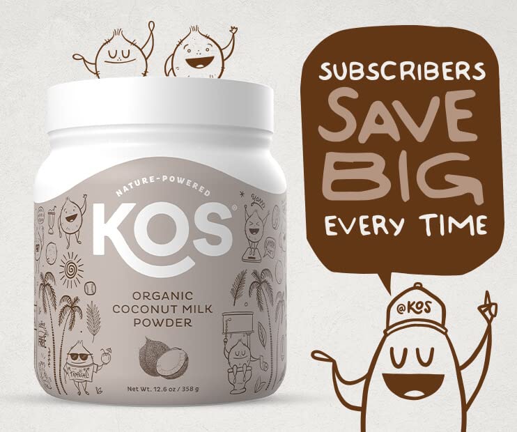 KOS Organic Coconut Milk Powder, USDA Certified Sugar Free & Plant