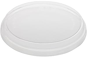 LIDS ONLY: Basic Nature To Go Container Lids, 50 Plastic Condiment Cup Lids - Pair With Deli Containers, Flat Lids, Clear PLA Plastic Portion Cup Lids, For Takeaway Orders - Restaurantware
