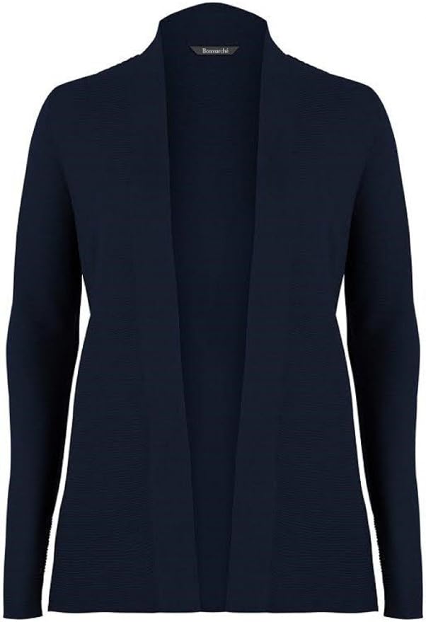 Bon Marche Navy Blue Fine Knit Edge to Edge Cardigan with Long Sleeves