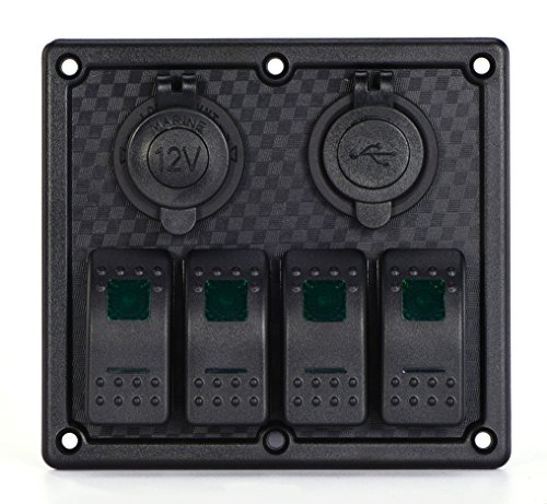 image for DCFlat 5 Pin 4 Gang / 6 Gang Car Marine Boat Circuit RV LED Rocker Swi