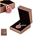 ZJchao 24K Women Gold Rose Pendant Necklace Gift for Her Plated Rhinestone Heart Shaped Present for Wife Girlfriend Valentine's Day, Great Anniversary, Birthday, Wedding