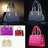 New Fashion Womens PU Leather Padlock Tote Handbag Shoulder Bag