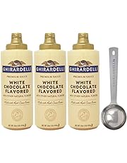 Ghirardelli White Chocolate Sauce Squeeze Bottles 16 oz (Pack of 3) with Ghirardelli Stamped Barista Spoon