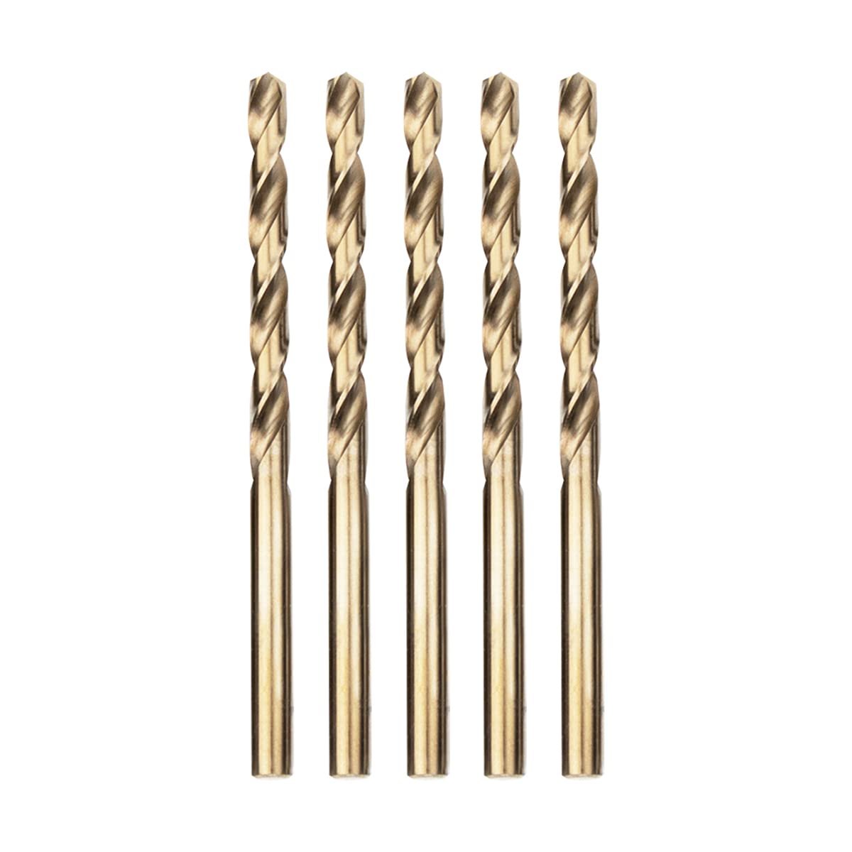 Meccion HSS Cobalt Jobber Drill Bit for Drilling Stainless Steel and Metal (4.8mm x 86mm x 5pcs)