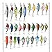 30 PCS Fishing Lures Crankbaits with Treble Hook Topwater Baits by LotFancy, Bass Minnow Popper Walleye Baits, Length From 1.57 to 3.66 Inches