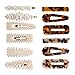 Pearl Resin Hair Clips Acrylic Hair Barrettes 12 Pcs, Pearl Barrettes Hair Clips for Women Girls Geometric Decorative Alligator Hair Snap Clip Hair Accessories for Party Wedding Daily Birthday Gifts