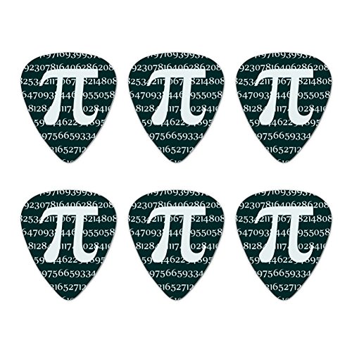 Pi Math Geek Nerd 3.14 Novelty Guitar Picks Medium Gauge - Set of 6