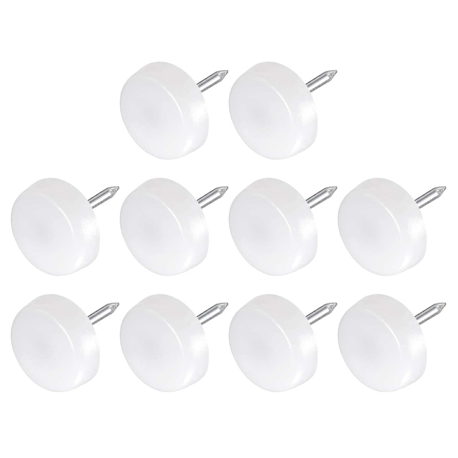 METALLIXITY Furniture Feet Nail (14mm/0.55in) 20Pcs, Plastic Round Chair Glides Sliders - for Chairs Sofa Furniture Sliders Protector Pad, White