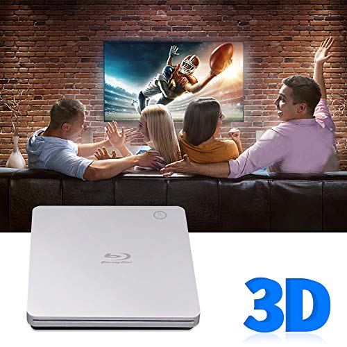 External Blu Ray DVD Drive Player, USB 3.0 and Type-C Blu-Ray 3D BD Drive Slot-in Ultra-Slim Optical CD DVD Burner Compatible with Windows XP/7/8/10, MacOS, Linux for MacBook, Laptop, Desktop