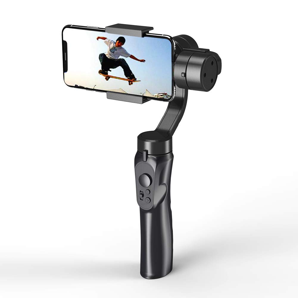 Tongdejing Smooth Gimbal Stabilizer for Smartphone, Mobile Phone Holder Handhold Gimbal for Action-Camera, with Automatic Tracking, Video Recording