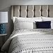 Amazon Brand – Rivet Distressed Global Arrow Stripe Duvet Cover Set, Full / Queen, 90