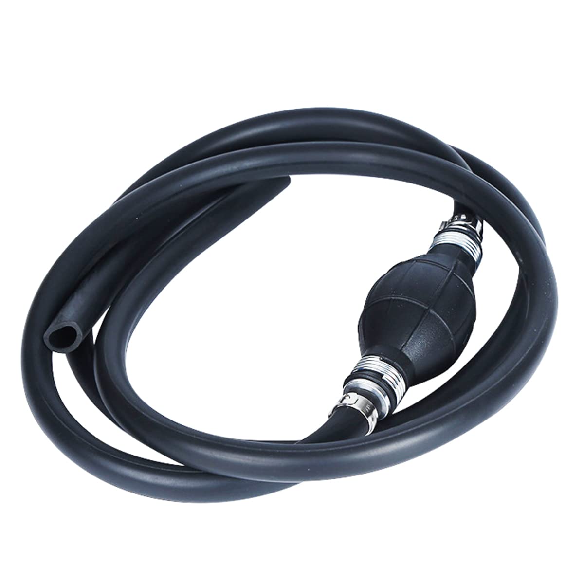 KATSU Petrol Syphon Pump Hand Transfer Fuel Pump Fuel Line Assembly with 8mm x 1.9m Rubber Hose for Outboard Marine Boat Engine Motor 482193