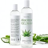Vassoul 100% Nature Organic Aloe Vera Gel, Concentrated Pure Aloe Gel For Facial Moisturizer, Acne Treatment, Acne Scars (8 oz)