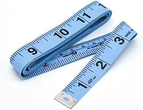 60 Inch Soft Tape Measurement for Tailor or Weight Control Measure also Centimeter Scale on other side. (Blue)