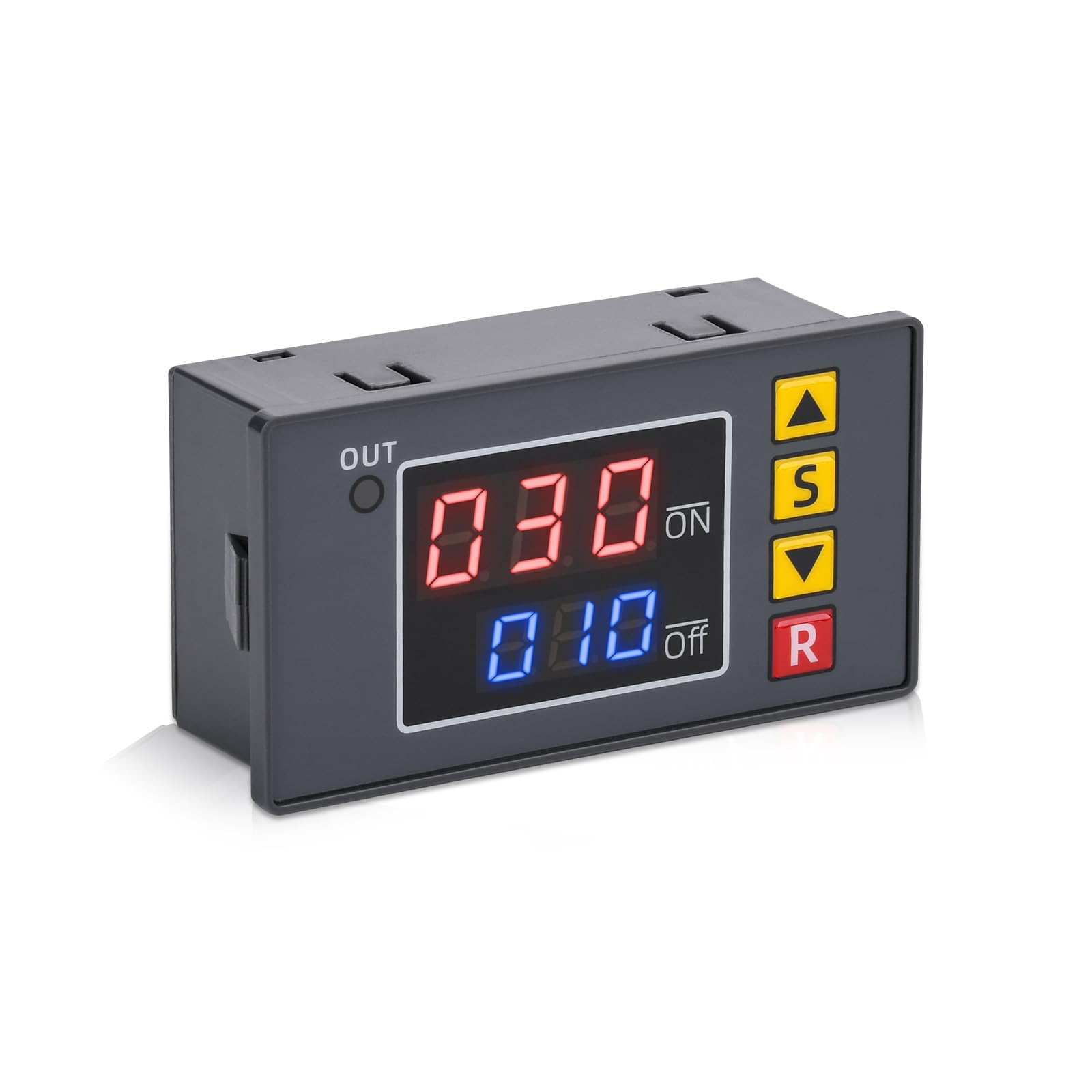 VOKTTA Digital Timer Relay Module DC 12V 20A Timer Relay Cyclic Time Delay Relay with LCD Dual Display