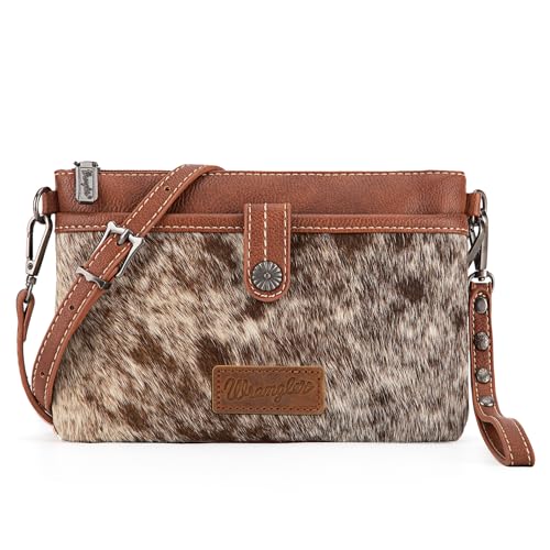 Wrangler Western Cowhide Crossbody Bags for Women Clutch Wristlet Purse