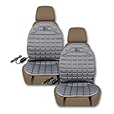 VaygWay 12V Heated Car Seat Cushion-Car Auto Seat Heater Warmer- 2 Pk Vehicle Padded Fabric Cushion-Temperature Control with Timer Adjustment- Fireproof Anti-Flammable Extremely Safe