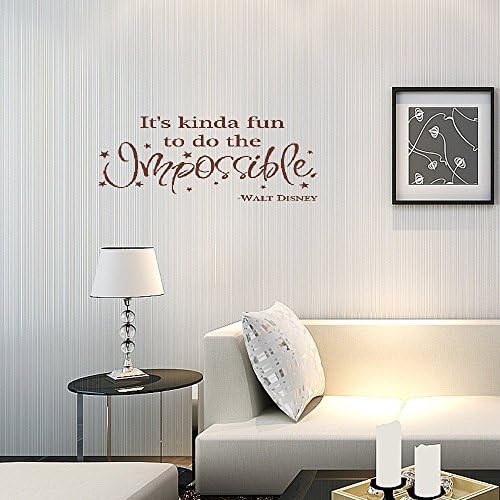 38 Its Kinda Fun To Do The Impossible Walt Disney Wall Decal Sticker Art Mural Home D&amp;eacutecor Quote Lettering for Bedroom Living Room