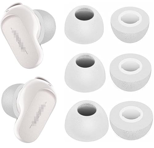 Memory Foam Tips Compatible with Bose QuietComfort Earbuds II, No