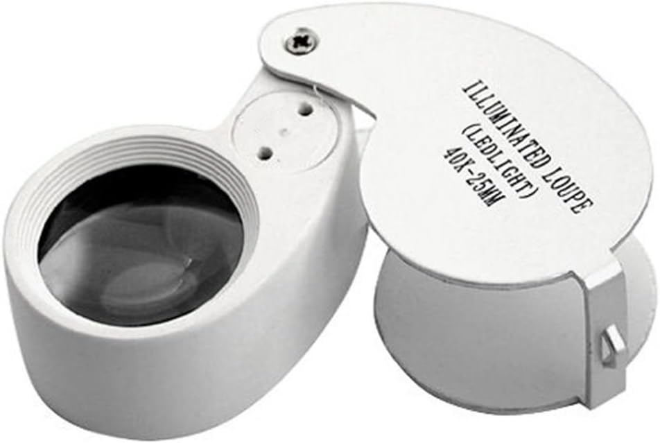 Jewellers Loupe 40 X 25mm - Lens Eye Magnifier with LED Light by ValueWay