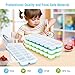 OMorc Ice Cube Trays 4 Pack, Easy-Release Silicone and Flexible 14-Ice Trays with Spill-Resistant Removable Lid, LFGB Certified & BPA Free, Stackable Durable and Dishwasher Safe - Blue & Green