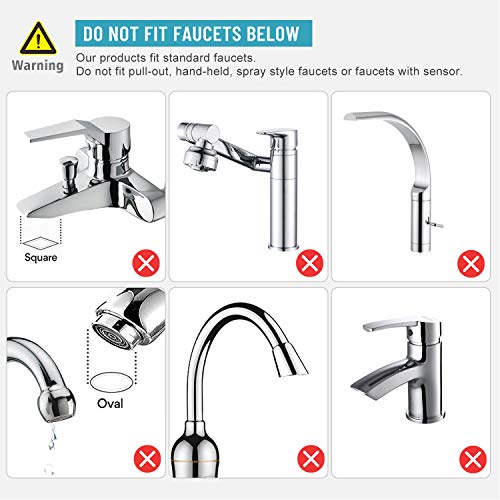 JONYJ Countertop Water Filter, 304 Stainless-Steel Faucet Water Filter, High Water Flow Tap Water Filter, Water Purifier with UF Filtration System Reduces Chlorine - Fits Standard Faucets - Thumbnail 5
