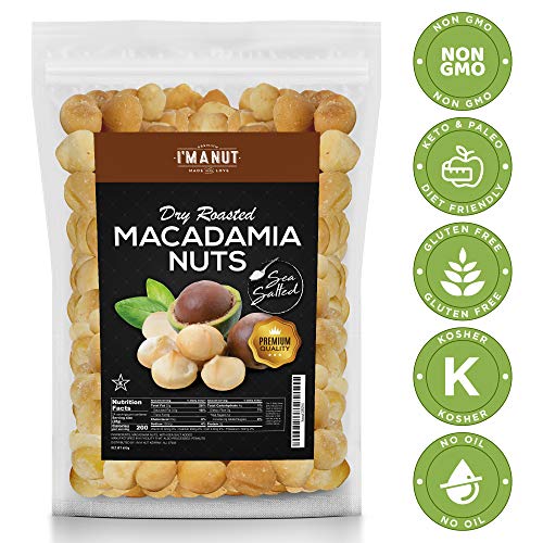 Fancy Whole Macadamia Nuts, Freshly Dry Roasted with Sea salt, 1.5Lbs, No Oil | No PPO | Made from 100% Natural Macadamia Nuts