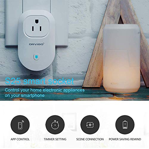 Orvibo Smart Plug Wifi Outlet Works With Google Home & HomeMate and Mostly Smart Home Devices,Voice Controlï¼†Timer Function,Smart Socket-1 Pack.