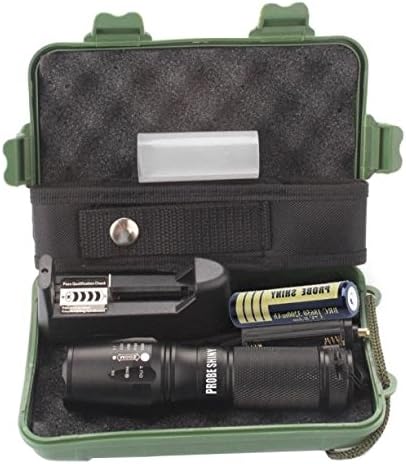 X800 Zoomable XML T6 LED Tactical Flashlight+18650 Battery+Charger+Case Portable Tactical Handheld Flashlight Torch Lamp
