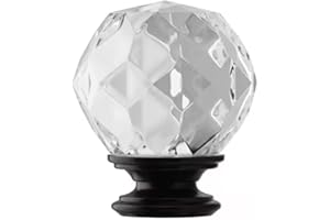 NINJAMO Faceted Crystal Sphere Oil-Rubbed Bronze Plastic Curtain Rod Finia (Crystal Bronze)