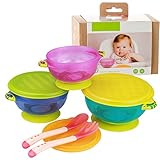 Stay Put Baby Feeding Bowls,3 Size Baby Bowl Set,Baby Utensils Bowls And Spoons