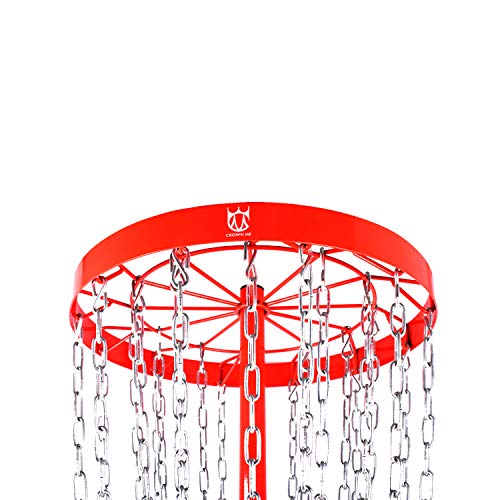 CROWN ME Disc Golf Basket Target Include 3 Discs, 24Chain Portable