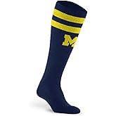 For Bare Feet NCAA MICHIGAN WOLVERINES Cozy Feather Compression Varsity Stripe Team Color Small/Medium