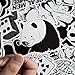 Dr.Qiiwi 100pcs Random DIY Vinyl Decal Car-Styling Bumper Stickers Graffiti Patches for Car Motorcycle Bicycle Luggage Notebook Laptop Skateboard (Black and White)