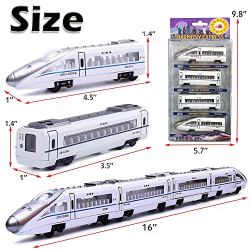 image for MinYn Diecast Train Toy Set High Speed Bullet Train Express Magnetic P