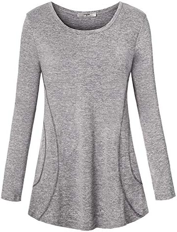 LURANEE Womens Yoga Running Tops Long Sleeve Crew Neck Casual Loose Gym Shirts