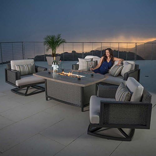 Amazon Com Vistano 4 Piece Fire Chat Seating Set Garden Outdoor