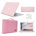 iCasso Case Compatible with MacBook Air 13 inch Case 2010-2017 Release Model A1369/A1466 Bundle Set, Plastic Hard Case Shell, Sleeve Bag, Screen Protector, Keyboard Cover and Dust Plug - Pink