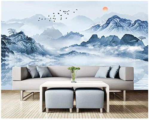 カスタムシルキーグリーン 3d壁紙 新しい中国の抽象的なインクライン美しい雲の風景 背景 300 W X0cm Ft H 9 2 X5 11 ファッション通販