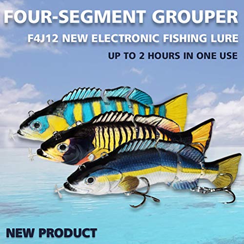 BSTEle Elektrischer Angelköder, Elektrisch Wobbler Kunstköder USB Aufladen 3D Bionischer Köder Kurbelköder für die… – Bild 4