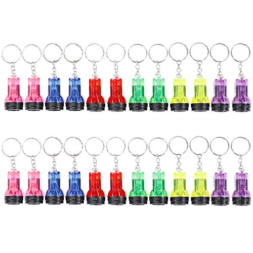 GOLDGE 24Pcs Schlüsselanhänger Taschenlampe Mini Lampe 4cm