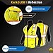 KwikSafety - Charlotte, NC - CLASSIC Safety Vest [JUMBO Pocket] Class 2 ANSI OSHA High Visibility Reflective Heavy Duty Mesh Zipper HiVis Construction HiViz Work Gear/Yellow Large