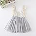 LOliSWan Little Girls Fairy Lace Princess Dress Ruffles Ballerina Tulle Tutu Toddlers Dress Up Outfits For Wedding Party (Gray, 3T)
