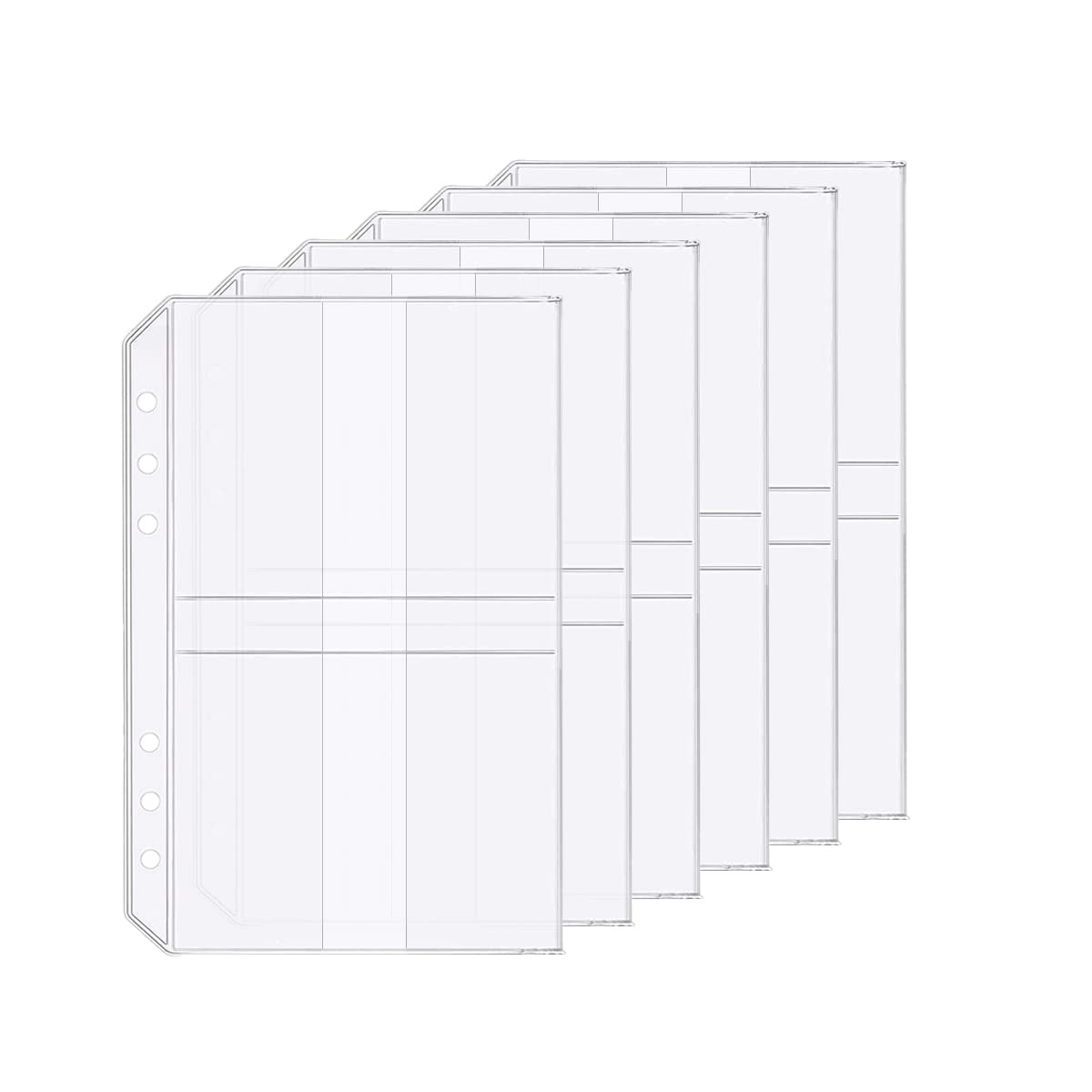 D Ring Binder Accessory Punched Binder Pockets Divider Ruler Tab Index (Name Card Holder,A5)